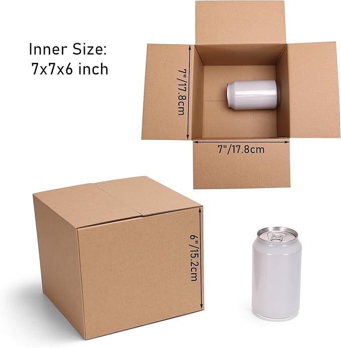 CRUGLA 40 Packs 7x7x6 Shipping Boxes Corrugated Cardboard Boxes Shipping Box - Image 2