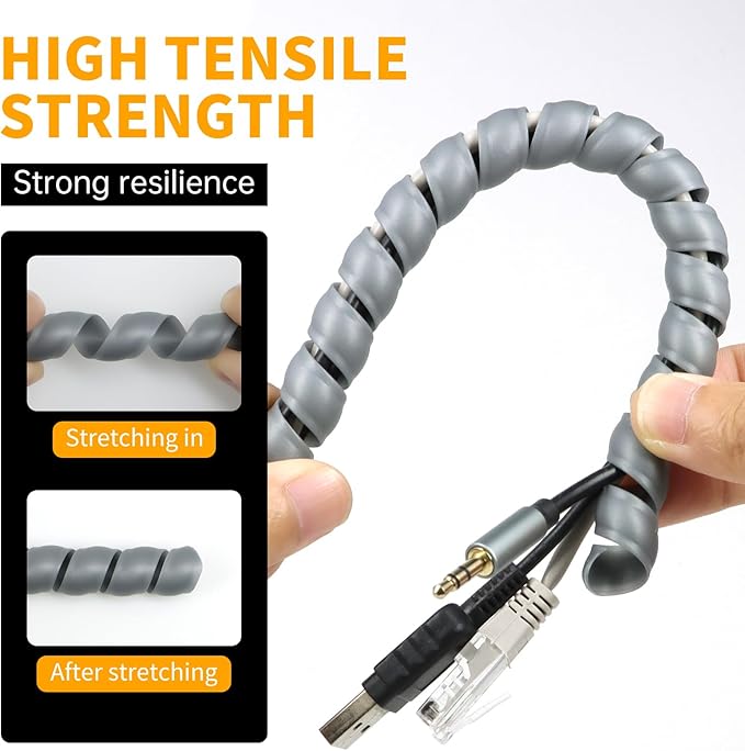 Spiral Wire Wrap, 33ft Spiral Cable Wrap Sleeve Hose - Image 4