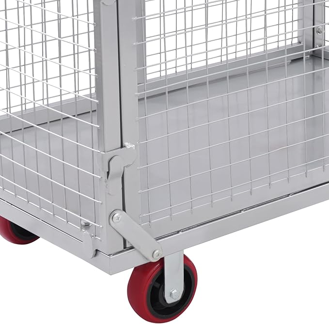 Platform Truck Cart with Cage, 440.92Lbs Capacity Grocery Dolly Heavy Duty Cart - Image 7