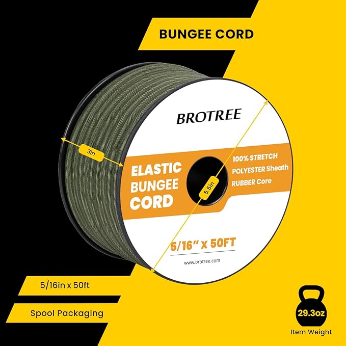 Bungee Cord Elastic Shock Cord 5/16" x 50' Bungee Rope - Image 2