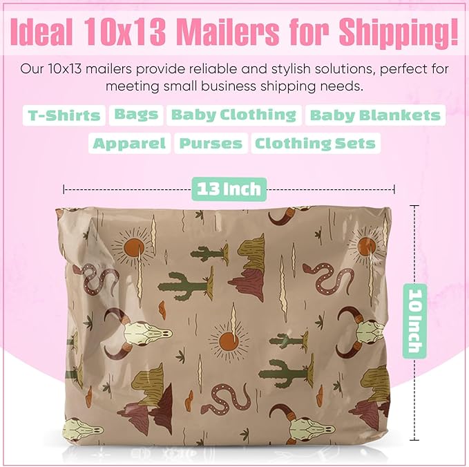 10x13 Poly Mailers – Western Boho – Waterproof, Tear-Resistant Shipping Bags - Image 3