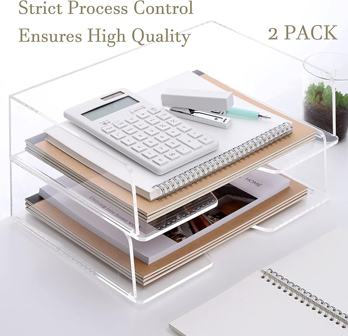 Acrylic Paper Tray Desk Organizers and Office Suplies Document Storage Enlarged - Image 3