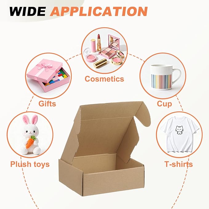 PATIKIL 8 x 7 x 3 Inch Shipping Boxes, 30 Pack Hard Corrugated Cardboard Box - Image 4