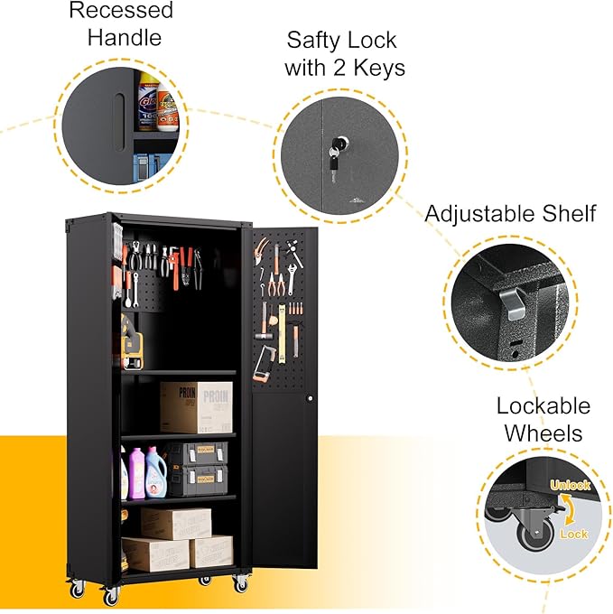 71"H Metal Storage Cabinet - Image 5