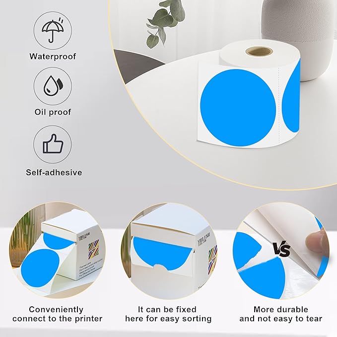 3 X 3 Inch Color Coding Dot Labels Circle Thermal Printable Waterproof 500 Pcs - Image 4