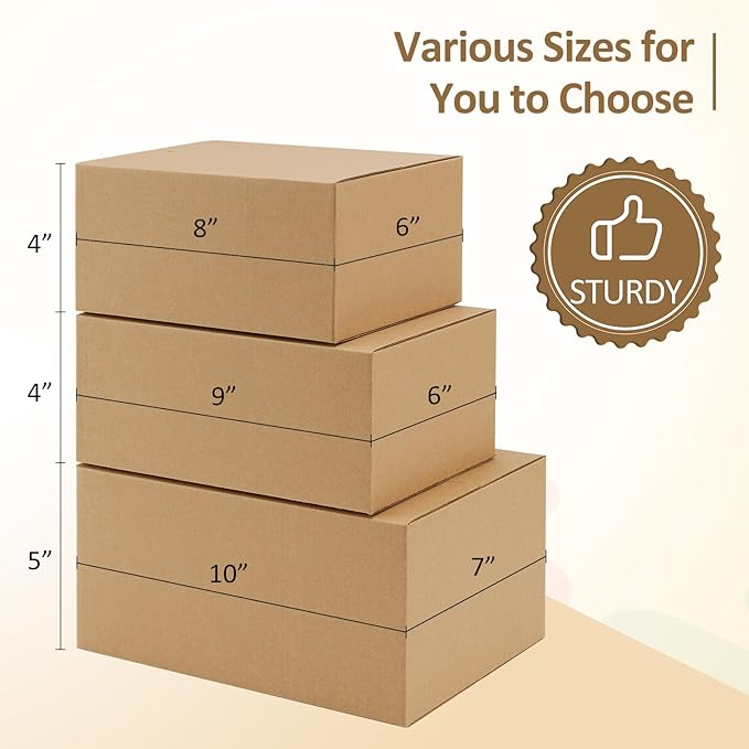 Eupako 9x6x4-Small-Shipping-Boxes-30-Pack-Brown-Corrugated-Box-Mailers - Image 8