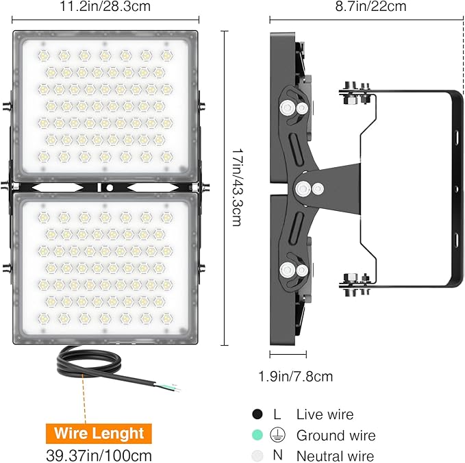 2025 Elite New Upgraded LED Flood Light Outdoor 200W 30000lm Stadium Flood - Image 6