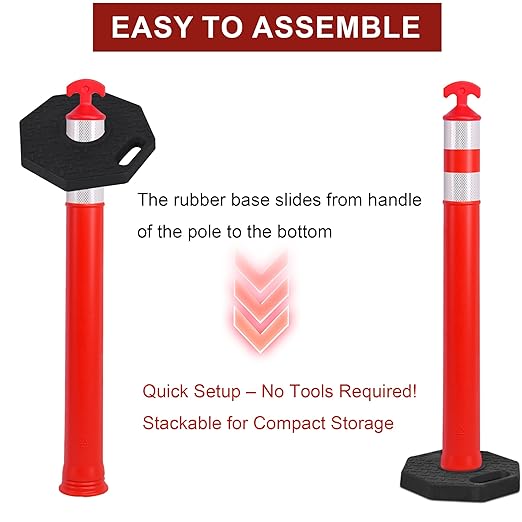 OrangeStar 9-Pack 42" Traffic Delineator Post Cones - Image 5