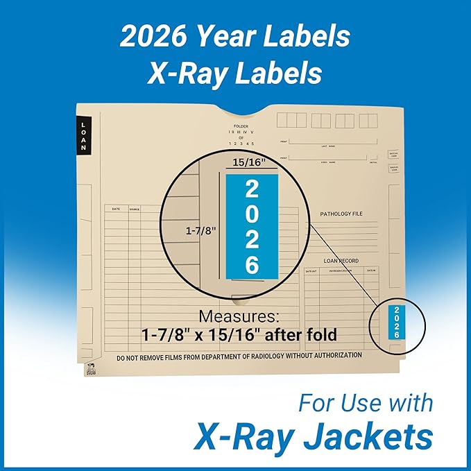 2026 Year Labels, Doctor Stuff 2026 Chart Stickers, Light Blue Color Coded - Image 3