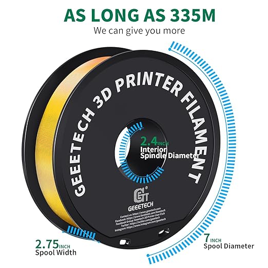Geeetech Yellow PLA Filament 1.75mm, 3D Printer Filament Dimensional Accuracy - Image 3
