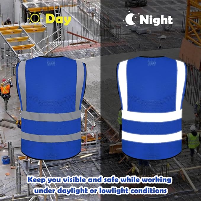 BeautyWill Custom Logo 10/20 Pack Safety Vest Class2 High Visibility Vest - Image 5