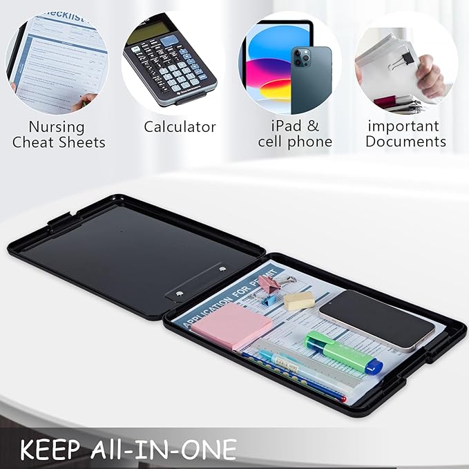 Clipboard with Storage, High Capacity Plastic Storage Clipboard with Pen Holder - Image 4