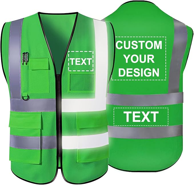 Personalized Safety Vest Custom High Vis Vest Customize Logo Safety Vest by Unknown