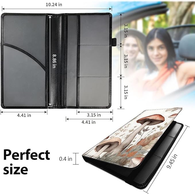 Car Registration and Insurance Holder, Leather Car Glove Box Organizer - Image 5