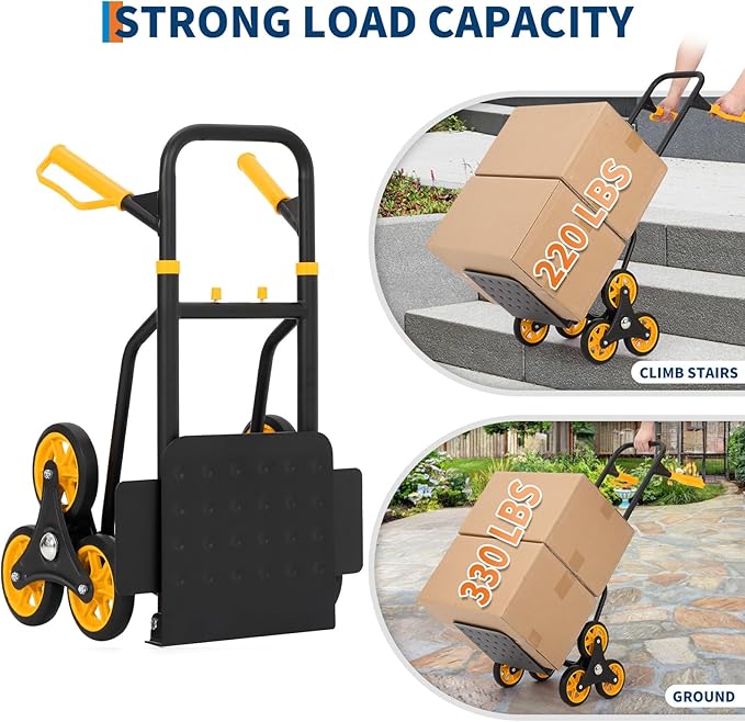 3 in 1 Industrial Convertible Stair Climbing Cart, 1000 LBS Capacity Folding - Image 4
