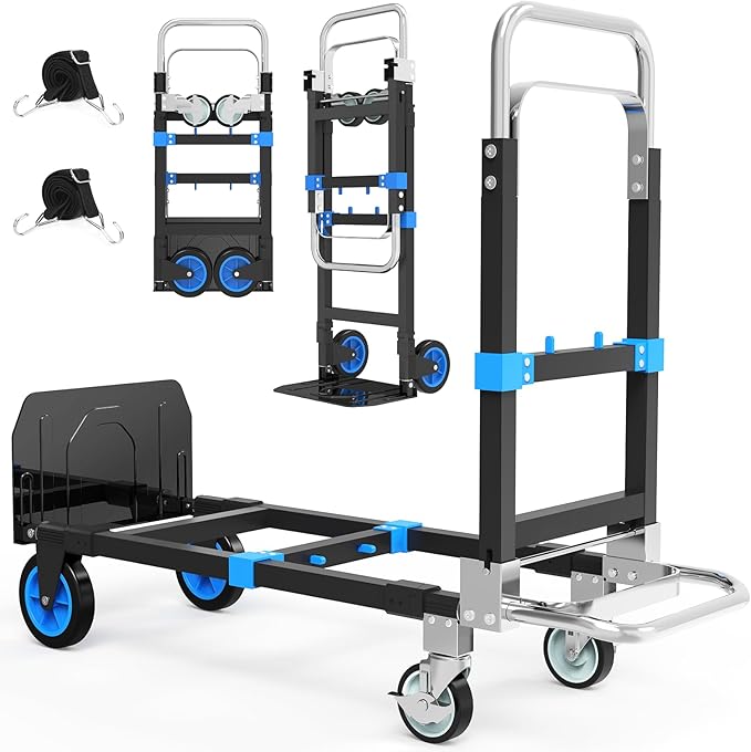 3-in-1 Heavy Duty Folding Hand Truck, 500LB Capacity Convertible Steel Dolly by Unknown
