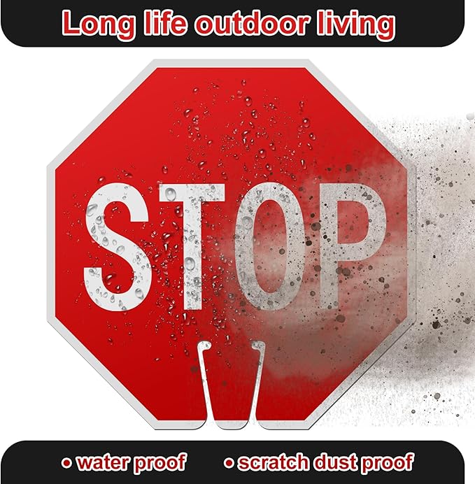 Geetery 12 Pcs Stop Signs Traffic Signs 12 x 12 Inches, Street Road Traffic - Image 6