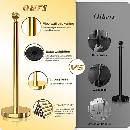 6PCS Gold Stanchions Posts - Image 4