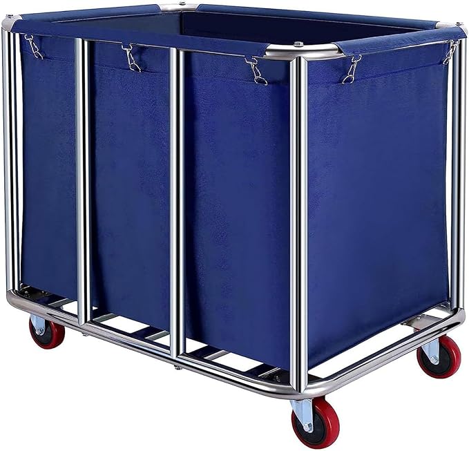 Commercial Laundry Cart with Wheels 12 Bushel Industrial Laundry Hamper Large - Image 8