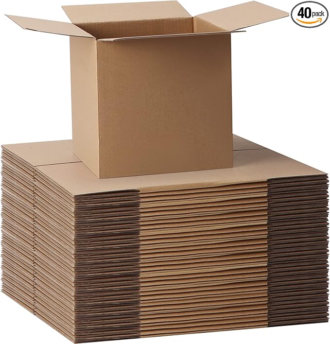 CRUGLA 40 Packs Shipping Boxes 6x6x6, Corrugated Cardboard Brown Mailing Box by CRUGLA