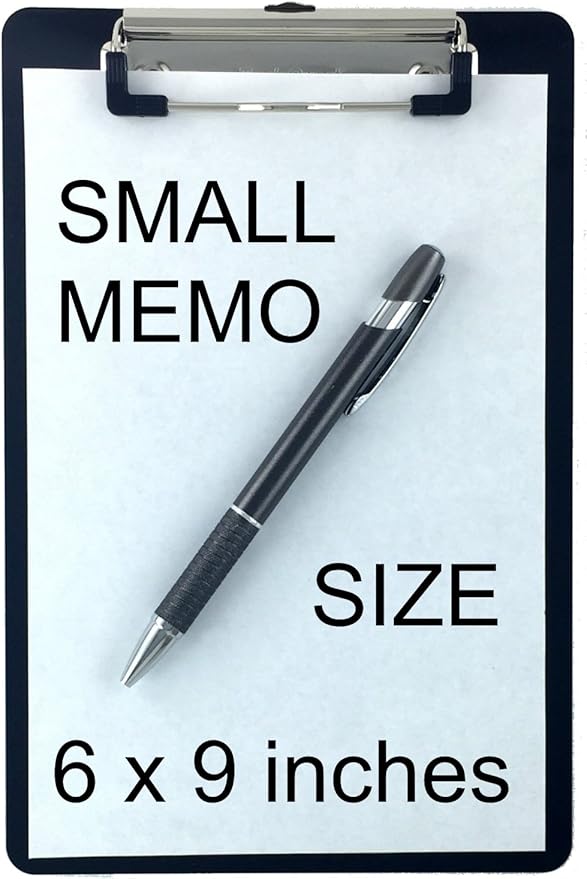 Trade Quest Memo Clipboard 6'' x 9'' Low Profile Clip Plastic - Image 3