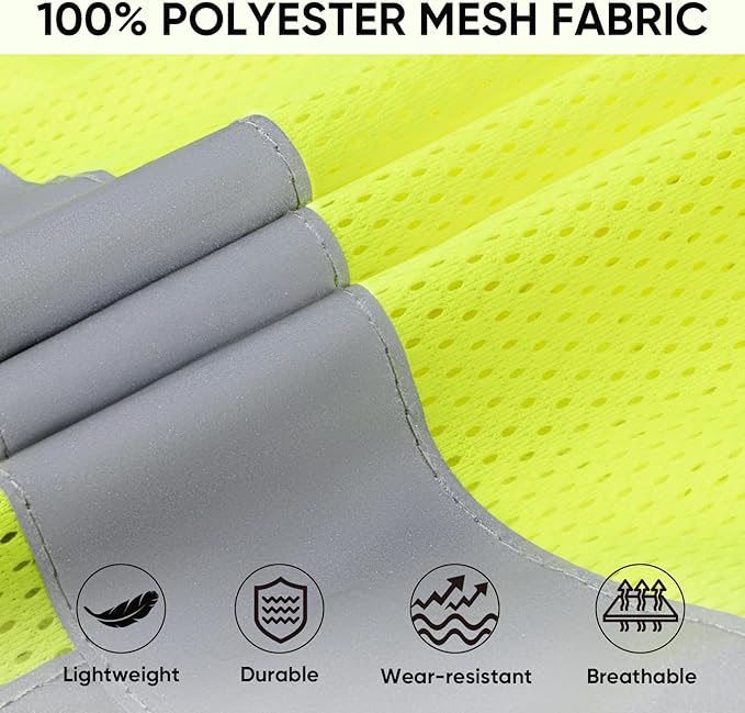 TICONN 2PK/4PK Reflective Safety Vest, High Visibility Vest - Image 4
