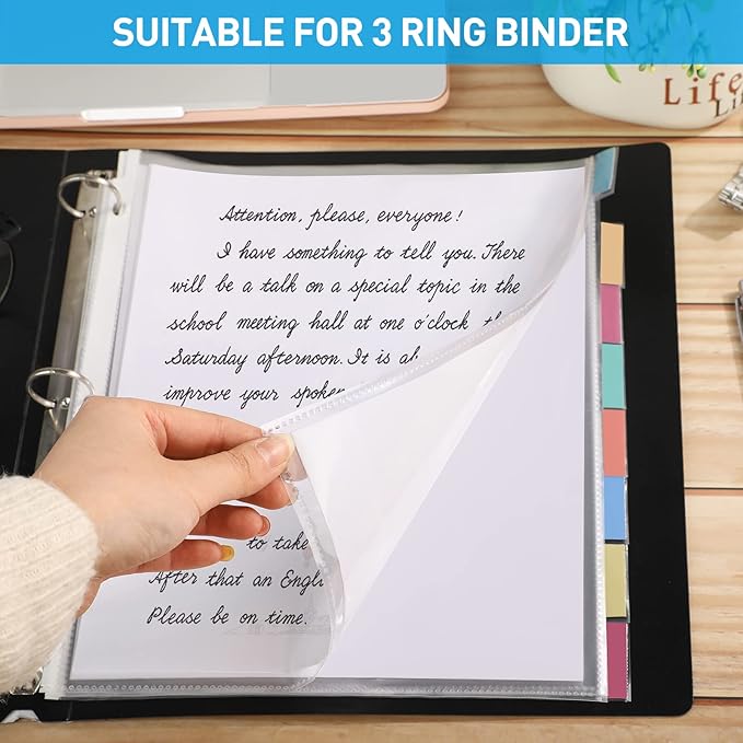 HABGP Binder Dividers with Tabs, 8 Tab Sheet Protectors - Image 7