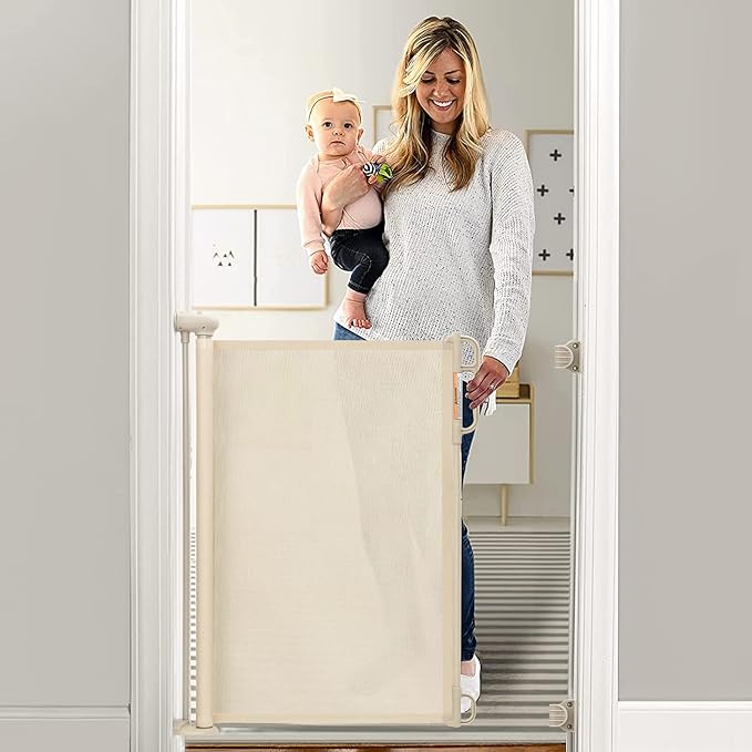 Retractable Baby Gate, Momcozy Extra Wide Mesh Baby Gates by Momcozy