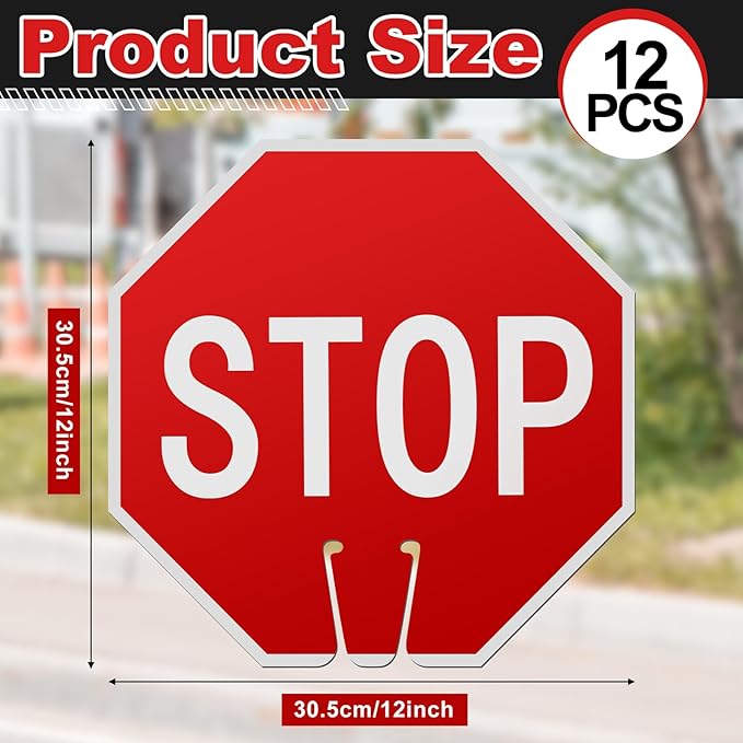 Geetery 12 Pcs Stop Signs Traffic Signs 12 x 12 Inches, Street Road Traffic - Image 2