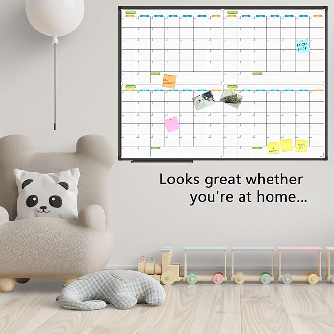 JILoffice Magnetic Dry Erase Calendar Whiteboard, 4 Month White Board Planner - Image 6