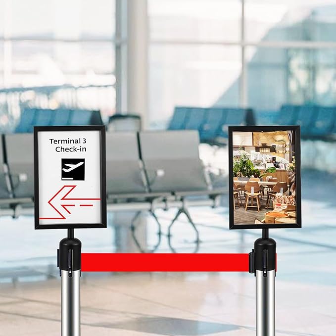 VICASKY Stanchion Sign Holder Queue Barrier Crowd Control Barriers Retractable - Image 4