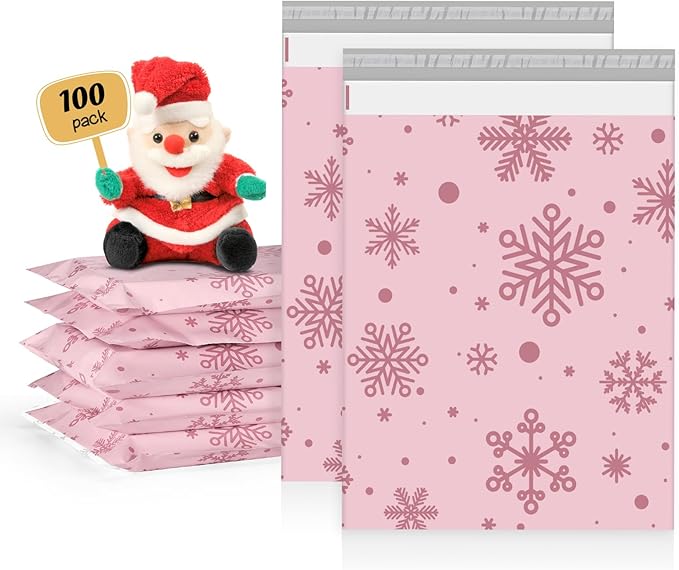 Metronic Christmas Poly Mailers 10x13" 100 Pack Shipping Bags by METRONIC