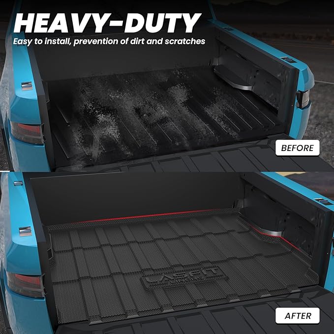 LASFIT Bed Mat for Rivian 2022-2026 R1T Truck Bed, All Weather 4.5 ft Pick up - Image 7