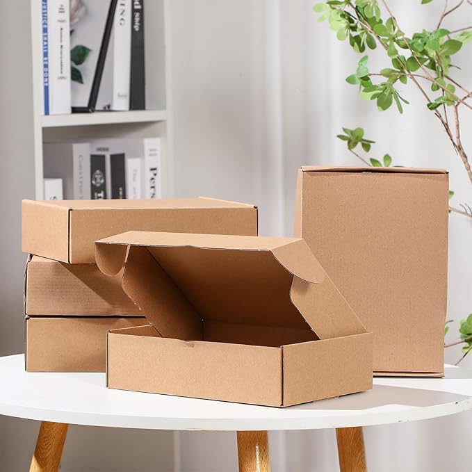 Qilery 100 Pcs Shipping Boxes Cardboard Gift Corrugated Cardboard Brown Boxes - Image 5