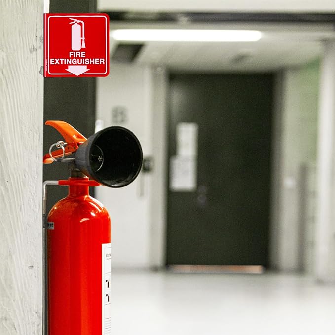 GicnKeuz Fire Extinguisher Sign, Two-Sided Acrylic L-Signs, Including Screws - Image 5