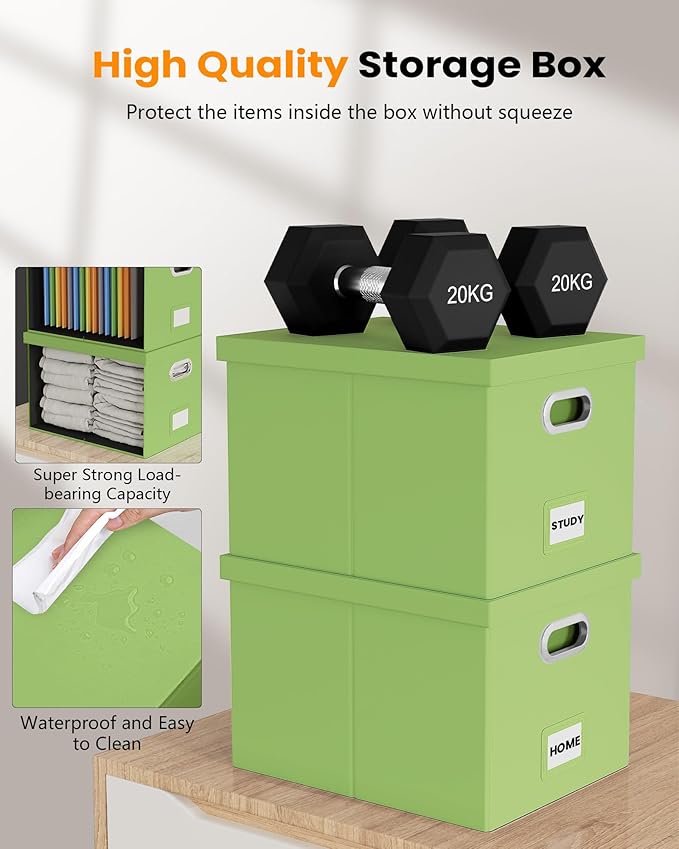 2 Pack File Storage Organizer, Portable File Box - Image 5