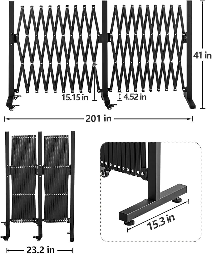 TECSPACE Aluminum Expandable Garden Fence, Portable Barricade Gate - Image 2