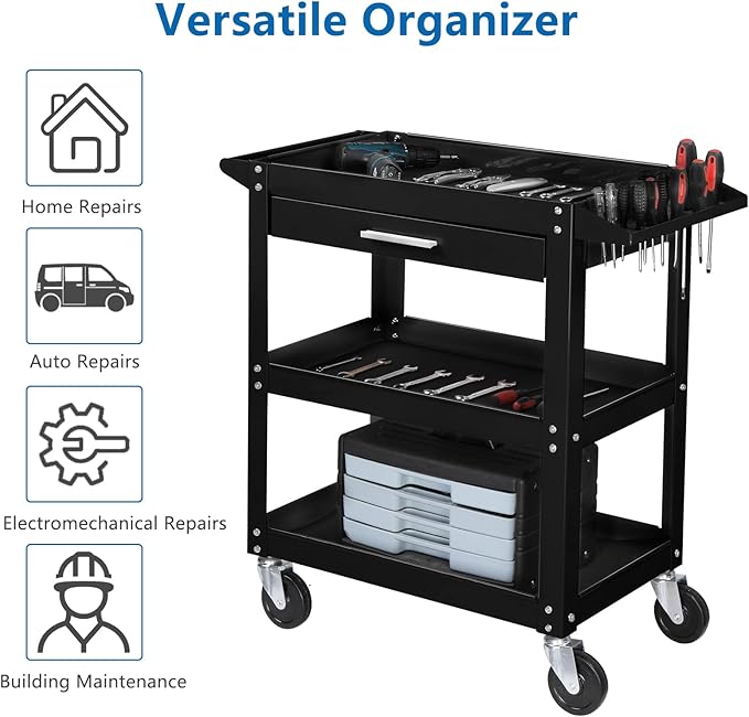 TUFFIOM 3 Tier Rolling Tool Cart - Image 3