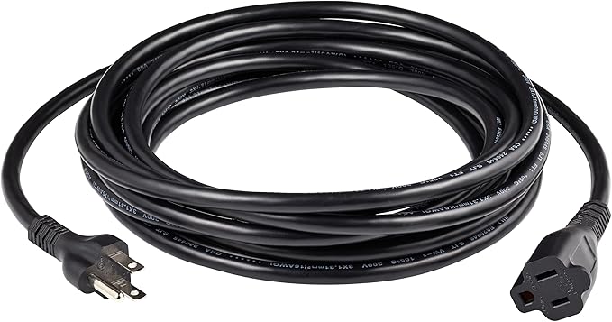 Amazon Basics Extension Cord, 20 Ft, 3 Prong Outlet Extender, Indoor Extension - Image 2