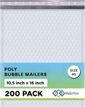 White 10.5x16 Inch Large Poly Bubble Mailers #5 | Padded Envelopes by MAILERVIEW