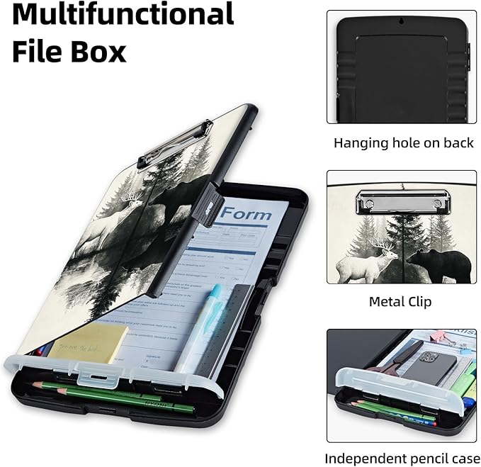 Clipboard with Storage Box & Pen Holder, Heavy Duty Clip Boards 8.5x11 - Image 3