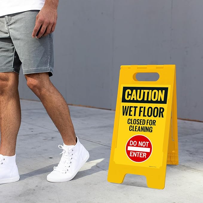 Caution Wet Floor Closed for Cleaning Do Not Enter Sidewalk Sign Kit, 10x16 - Image 7