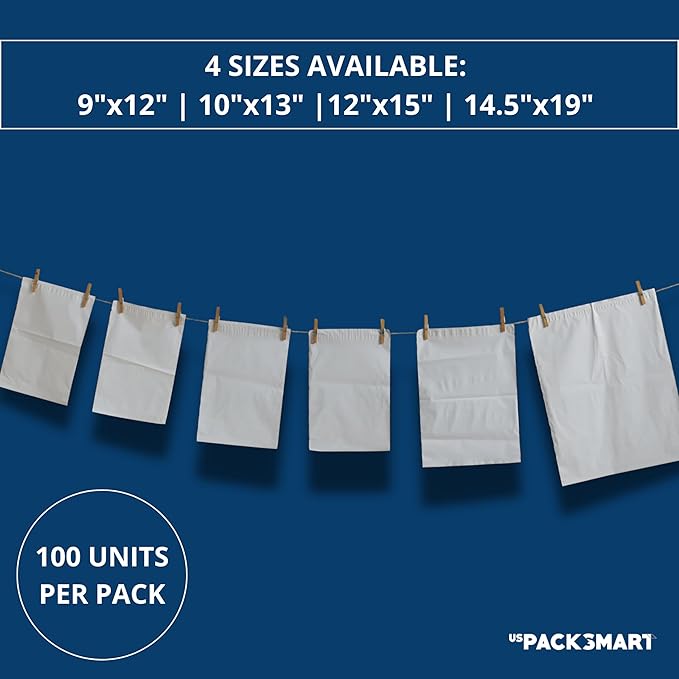 White Plastic Poly Mailers 10"x13" | Shipping Bags - Image 5