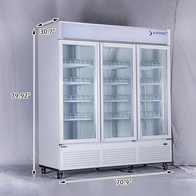 Commercial Refrigerator Floral Beverage Display Cooler, 3 Glass Doors - Image 5