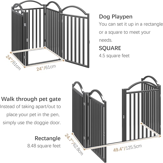 BHG Metal No-Assembly Freestanding Dog Gate - Image 5