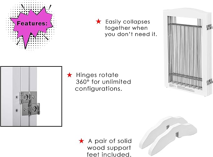 Spirich Free Standing Foldable Wire Pet Gate - Image 8