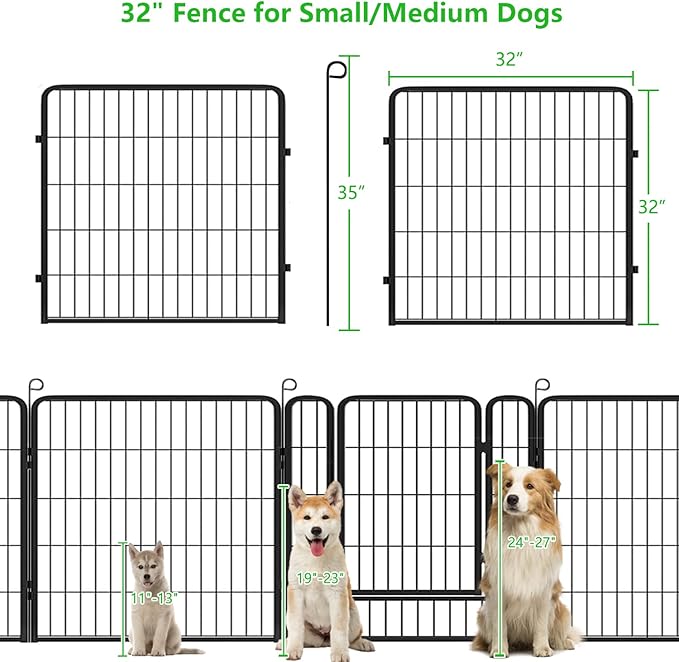 Decorative Metal Garden Fence Add-on Fence Panels, 32in x 10.4Ft No Dig Fence 4 - Image 2