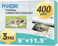 Laminating Sheets, PANDRI 400 Pack Thermal Laminator Pouches Holds 8.5 x 11 Inch by PANDRI