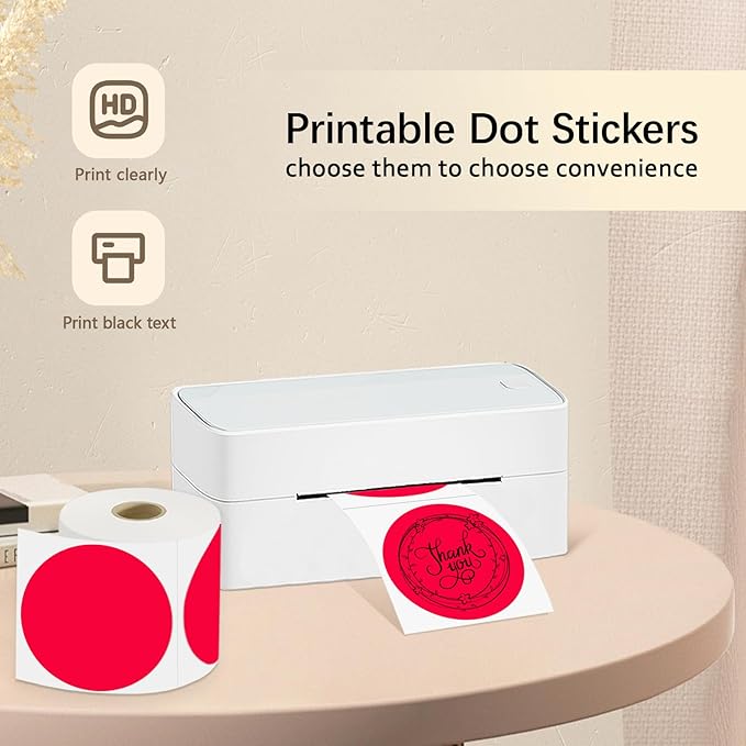 3 X 3 Inch Round Thermal Labels Circle Color Coding Labels Printable Waterproof - Image 2
