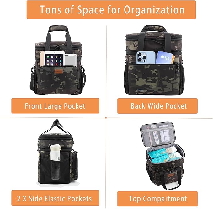 Expandable Large Insulated Lunch Box, Heavy Duty Lunch Cooler Bag Durable - Image 3
